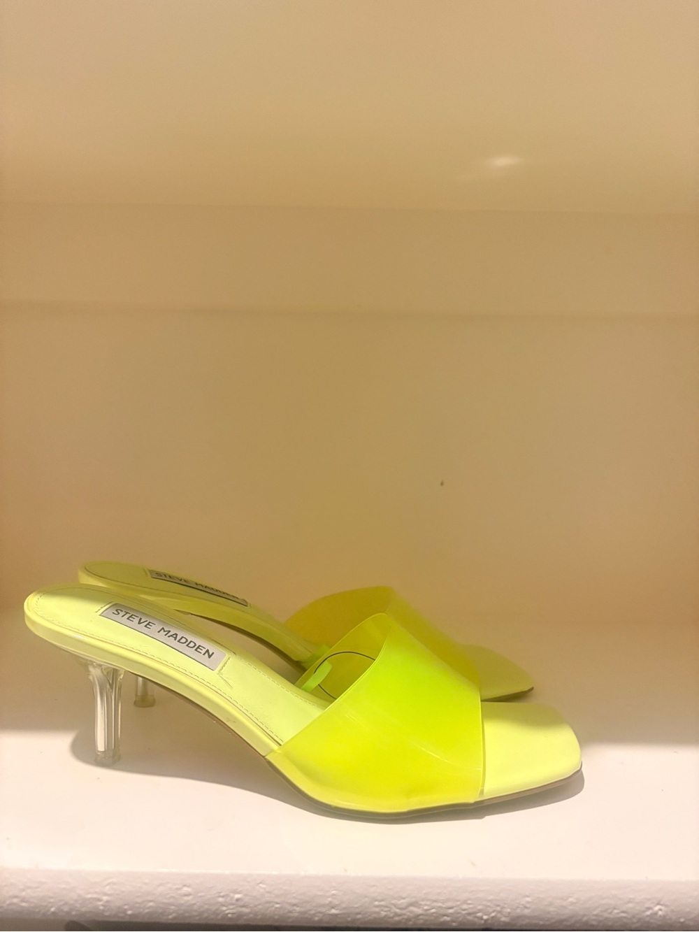 Steve Madden Neon Lime Slide Mules